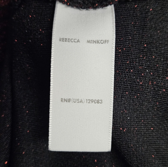 Rebecca Minkoff Phoebe Striped Metallic Long Sleeve Dress In Red And Black Sz Sm - Picture 8 of 10